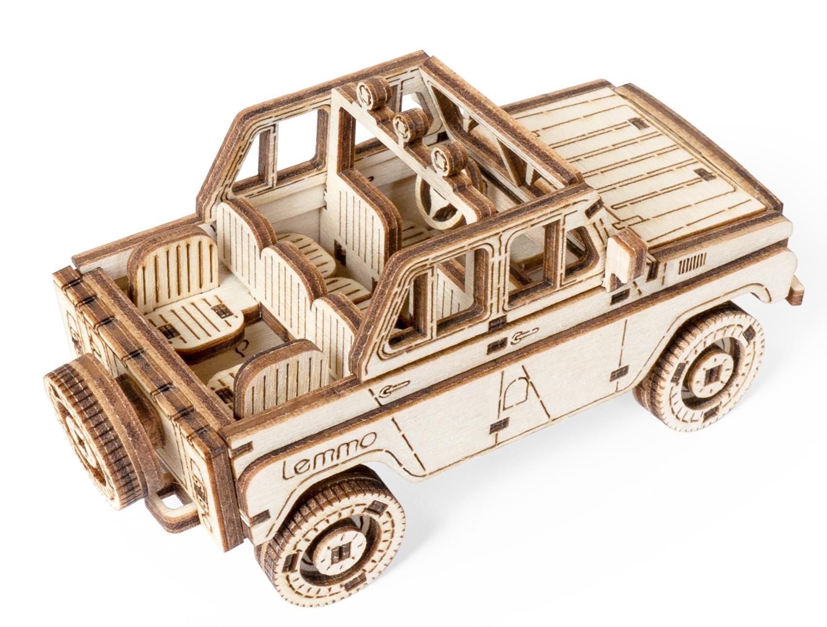 Купить Деревянный конструктор, сборная модель Lemmo Внедорожник Алькор-М оптом