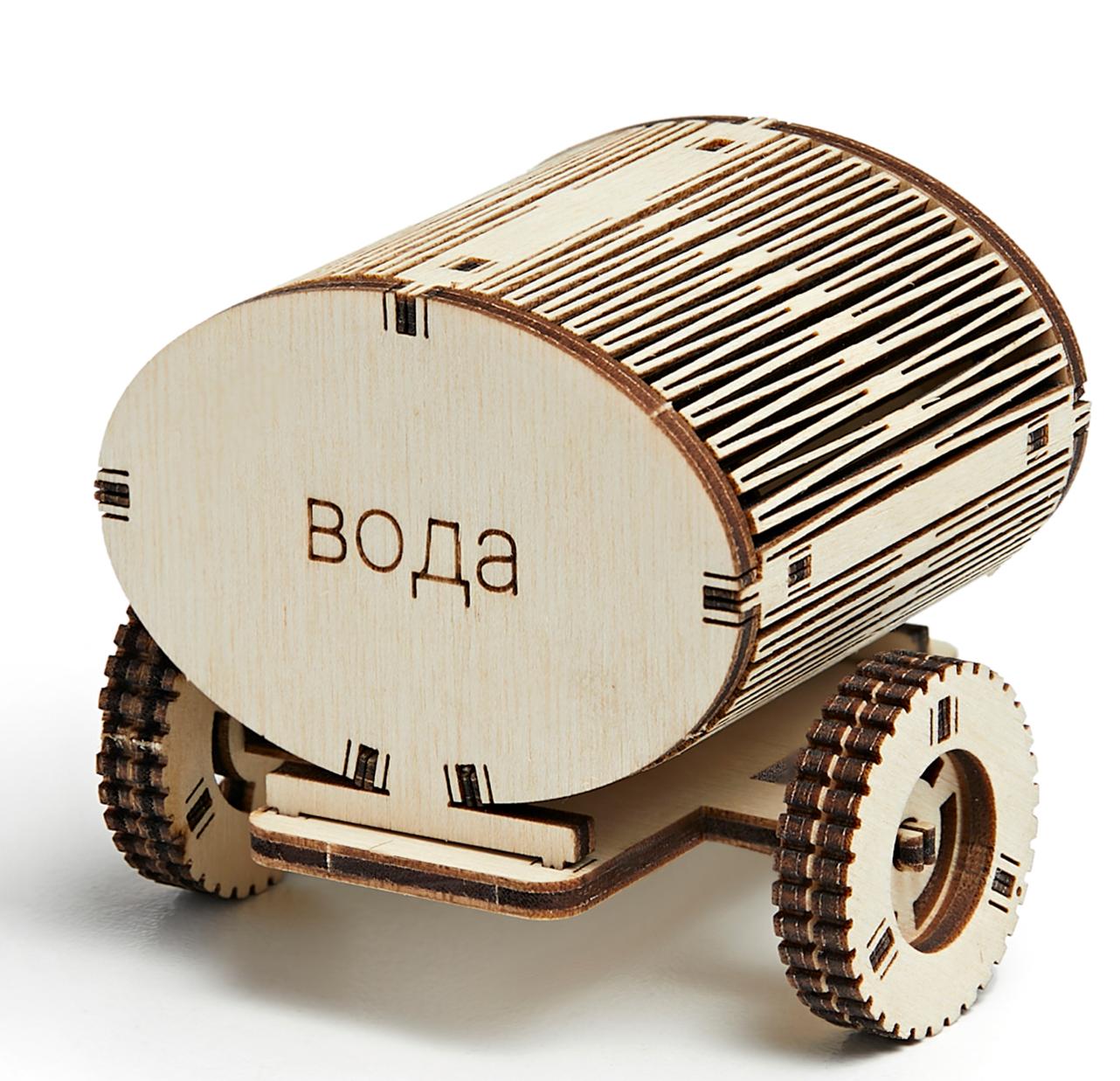 Купить Деревянный конструктор 3D DROVO Трактор с цистерной оптом