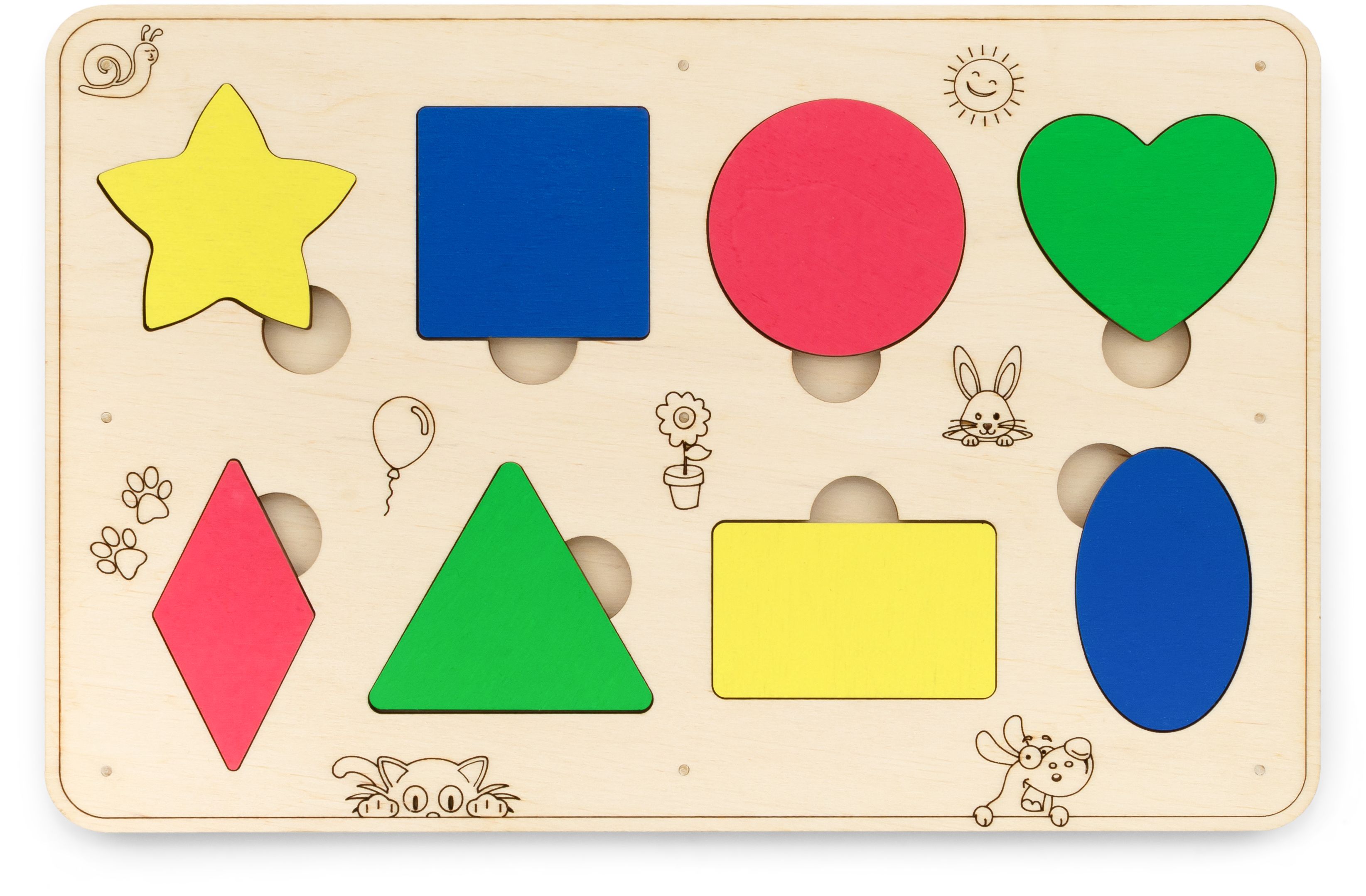 Сортер деревянный развивающий Геометрические фигуры EWA
