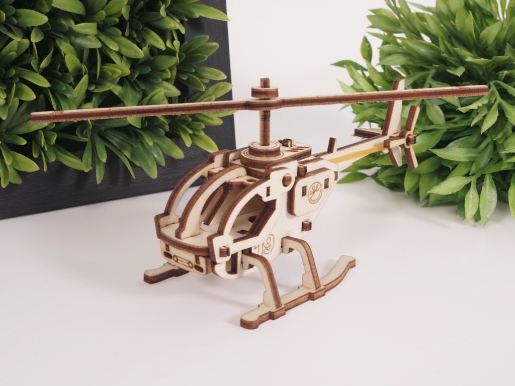 Купить Конструктор 3D деревянный Lemmo Вертолет Робинзон оптом