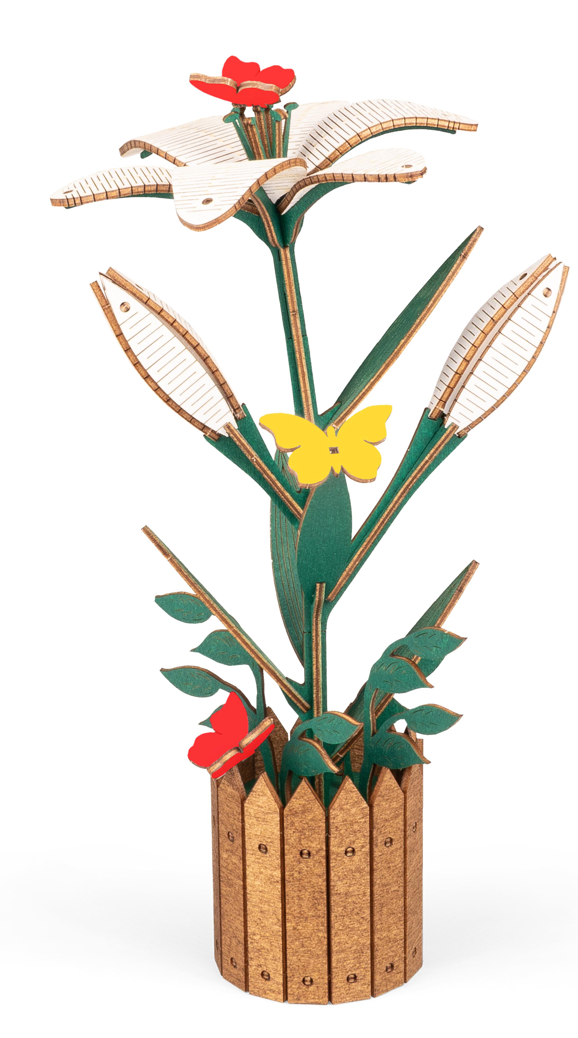 Деревянный конструктор EWA Цветок Лилия