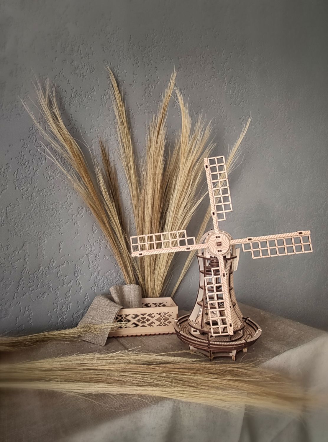 Купить Сборная модель деревянная 3D EWA Ветряная мельница механическая оптом