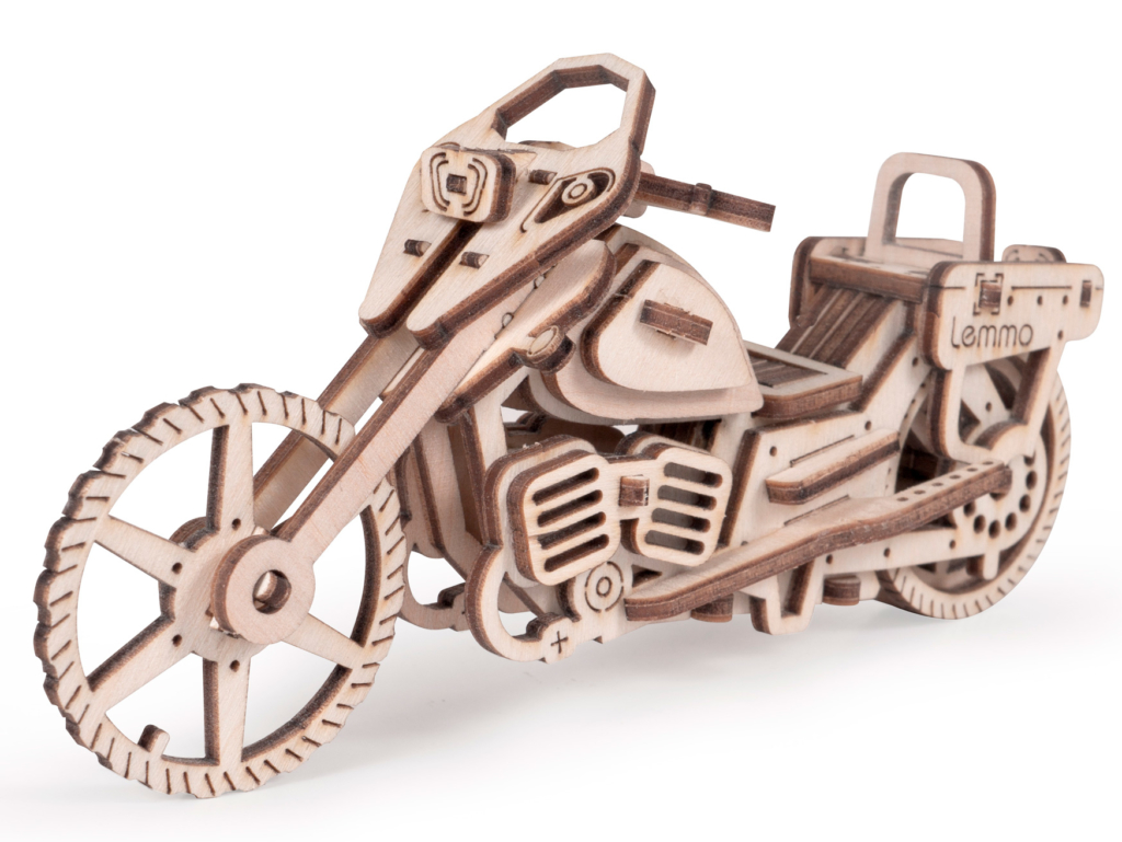 Конструктор 3D деревянный подвижный Lemmo Байк "Майк"