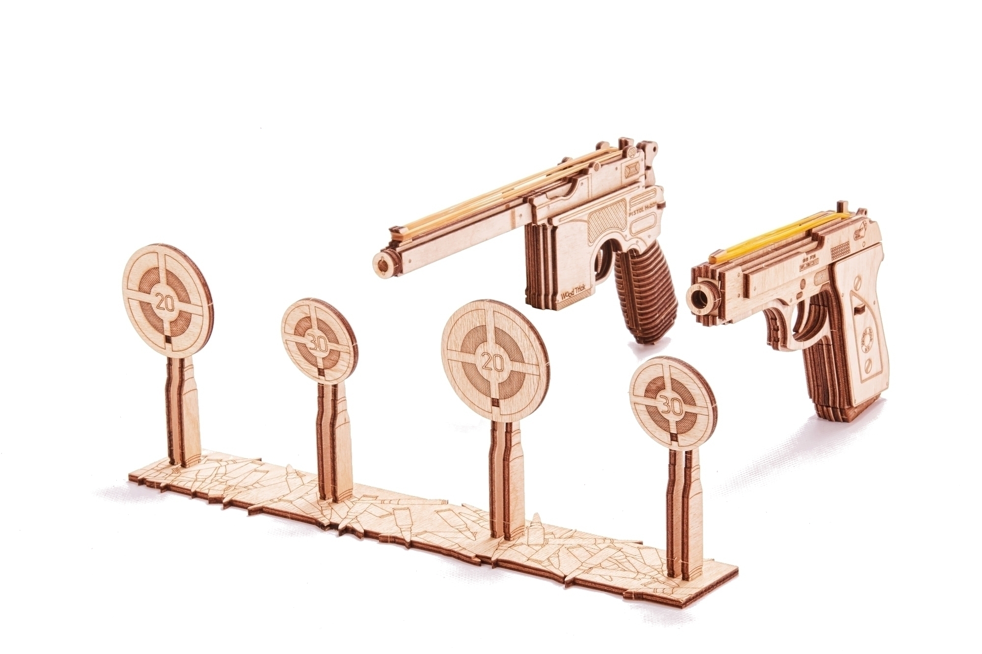 Купить Механический 3D-пазл из дерева Wood Trick Набор пистолетов оптом
