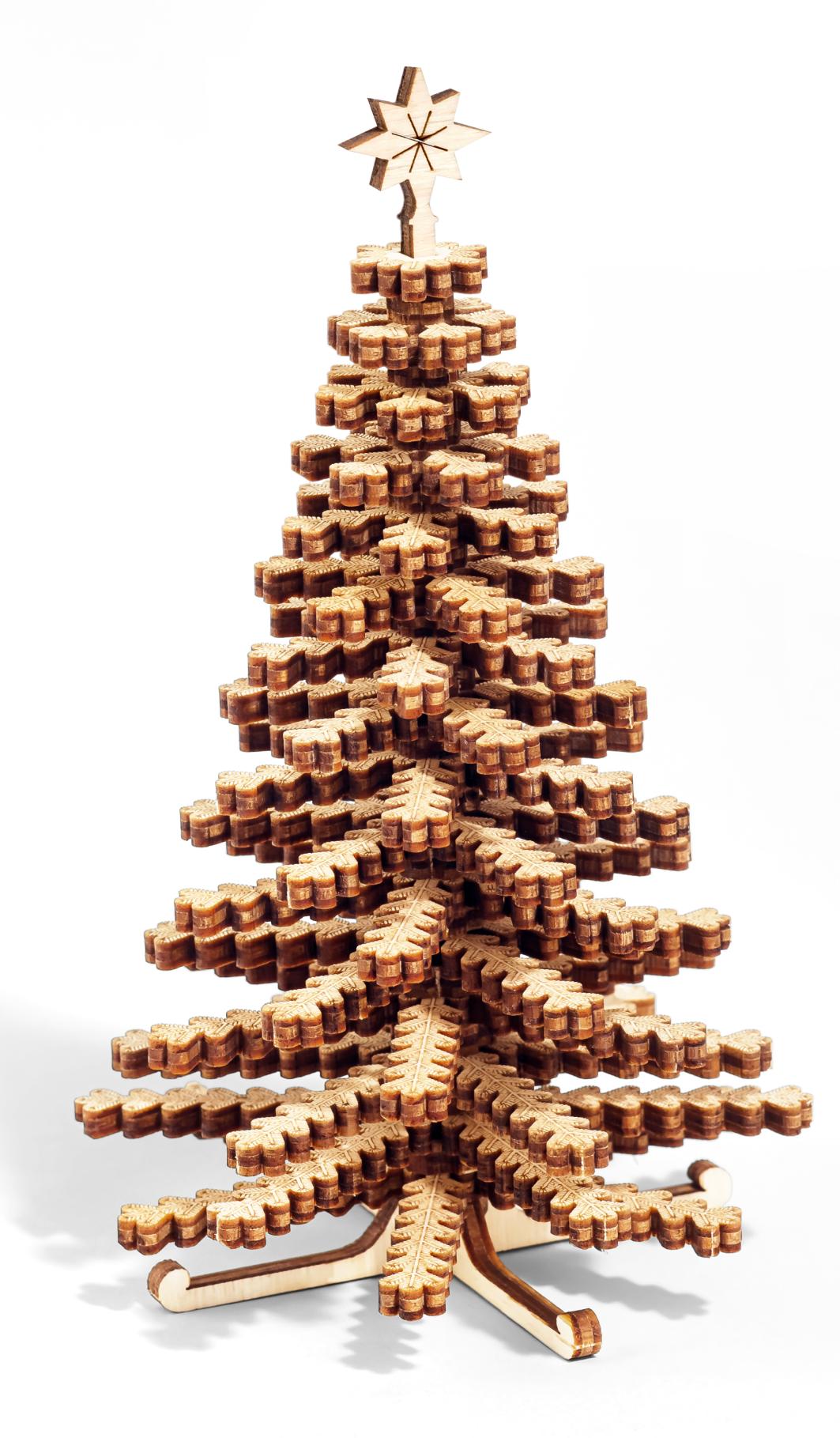 Деревянный конструктор DROVO Елочка 3D большая