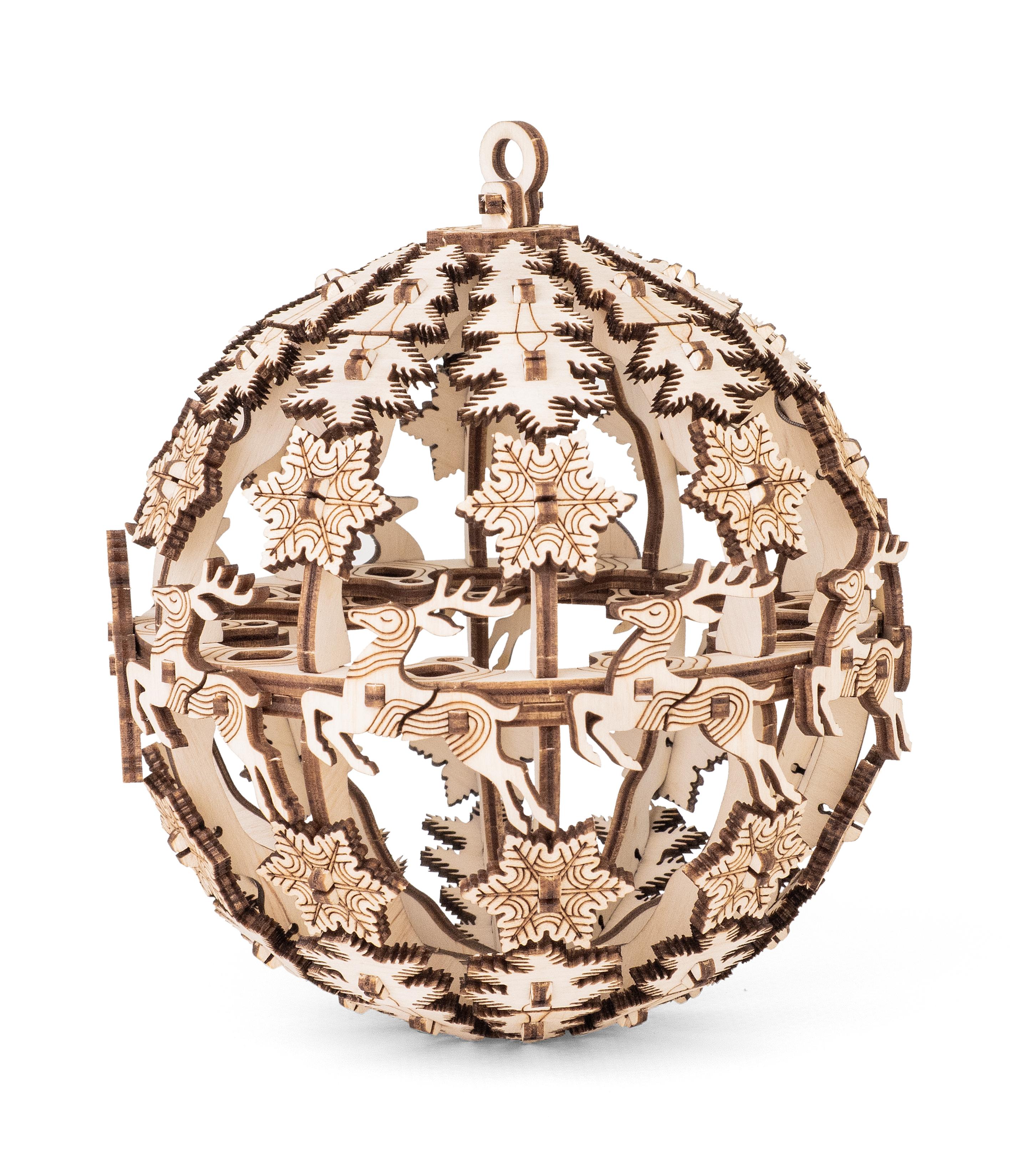 Деревянный конструктор EWA Новогодний шар для подарков