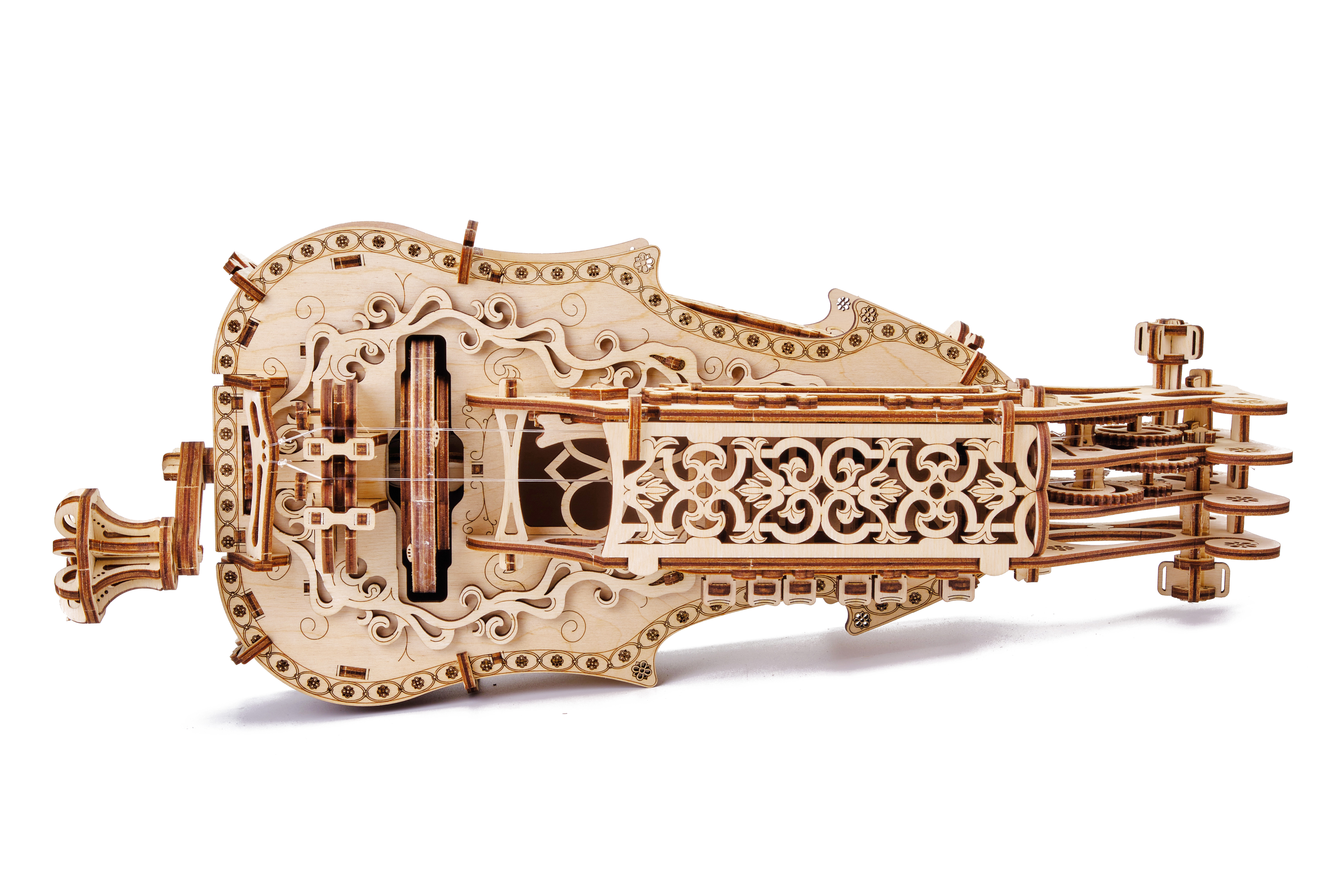 Механическая сборная модель, деревянный конструктор Wood Trick Лира Да Винчи