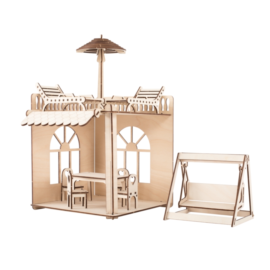 Конструктор ХэппиДом "Пристройка с мебелью и качелями Premium"