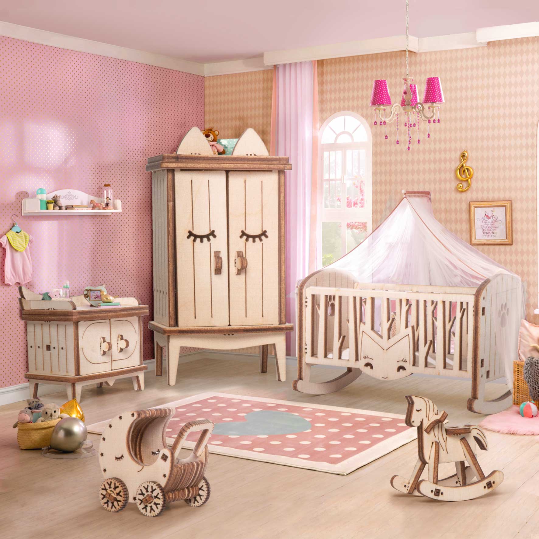 Купить Набор кукольной мебели Lemmo Большая Детская комната оптом