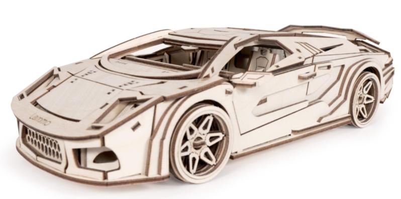 Конструктор 3D деревянный Lemmo Спорткар "СКАТ"