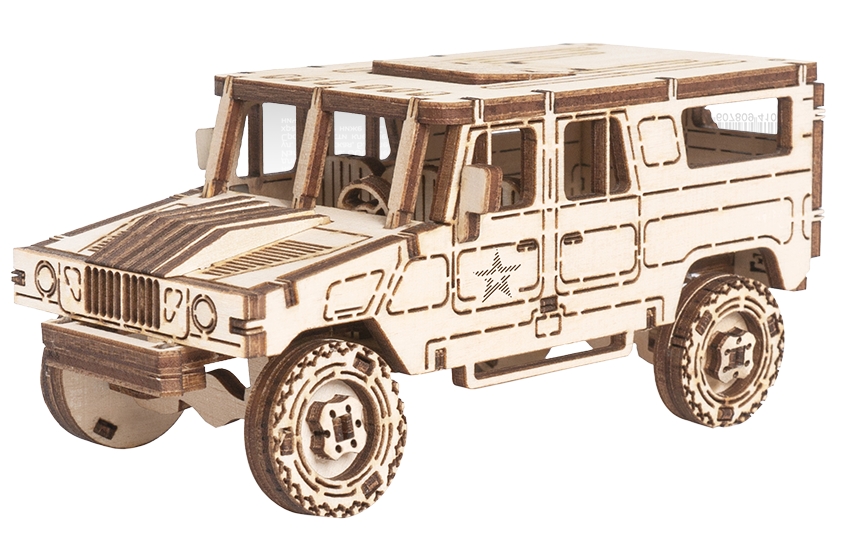 Деревянный конструктор, сборная модель Армия России Военный внедорожник