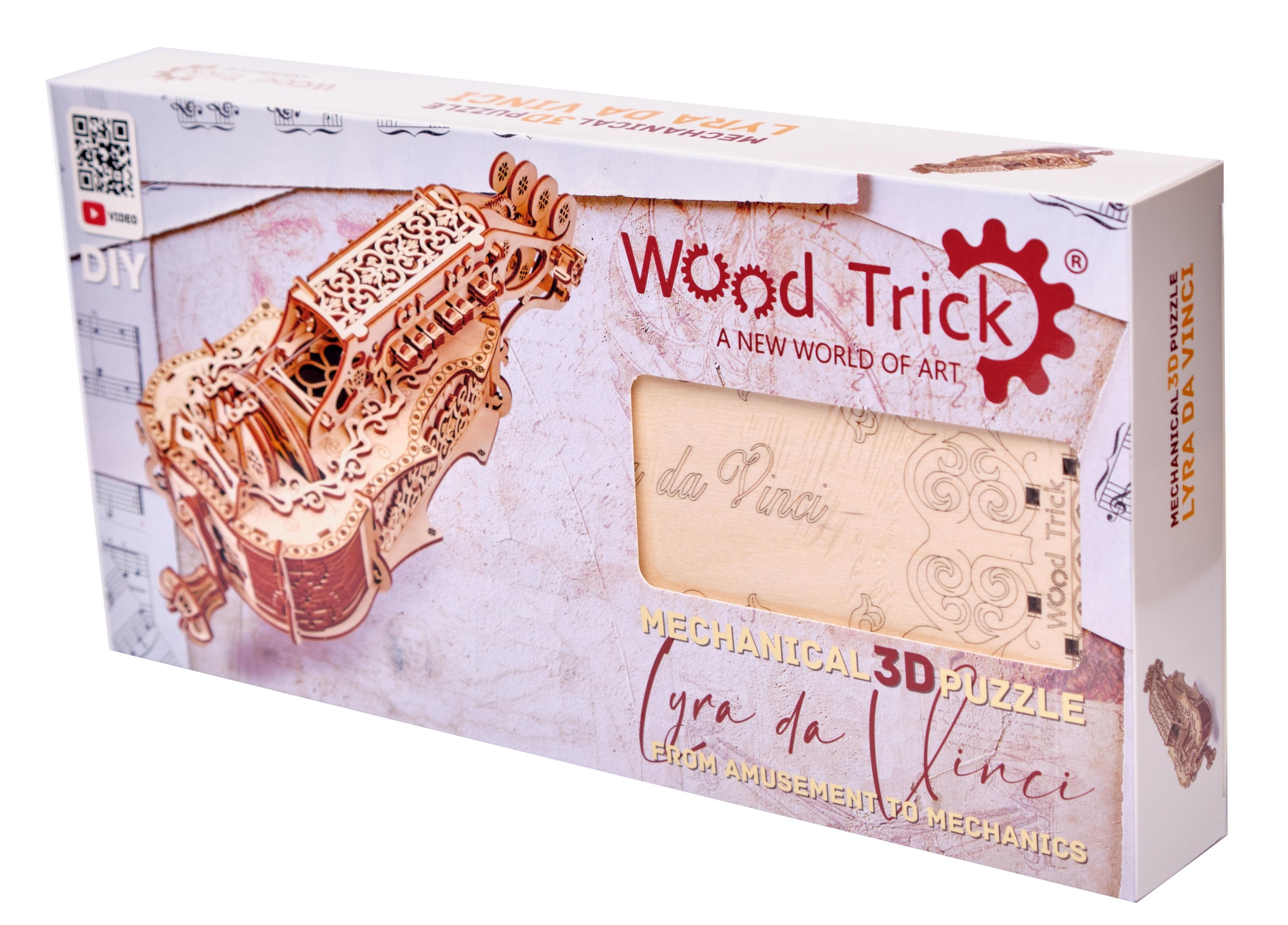 Купить Механическая сборная модель, деревянный конструктор Wood Trick Лира Да Винчи оптом