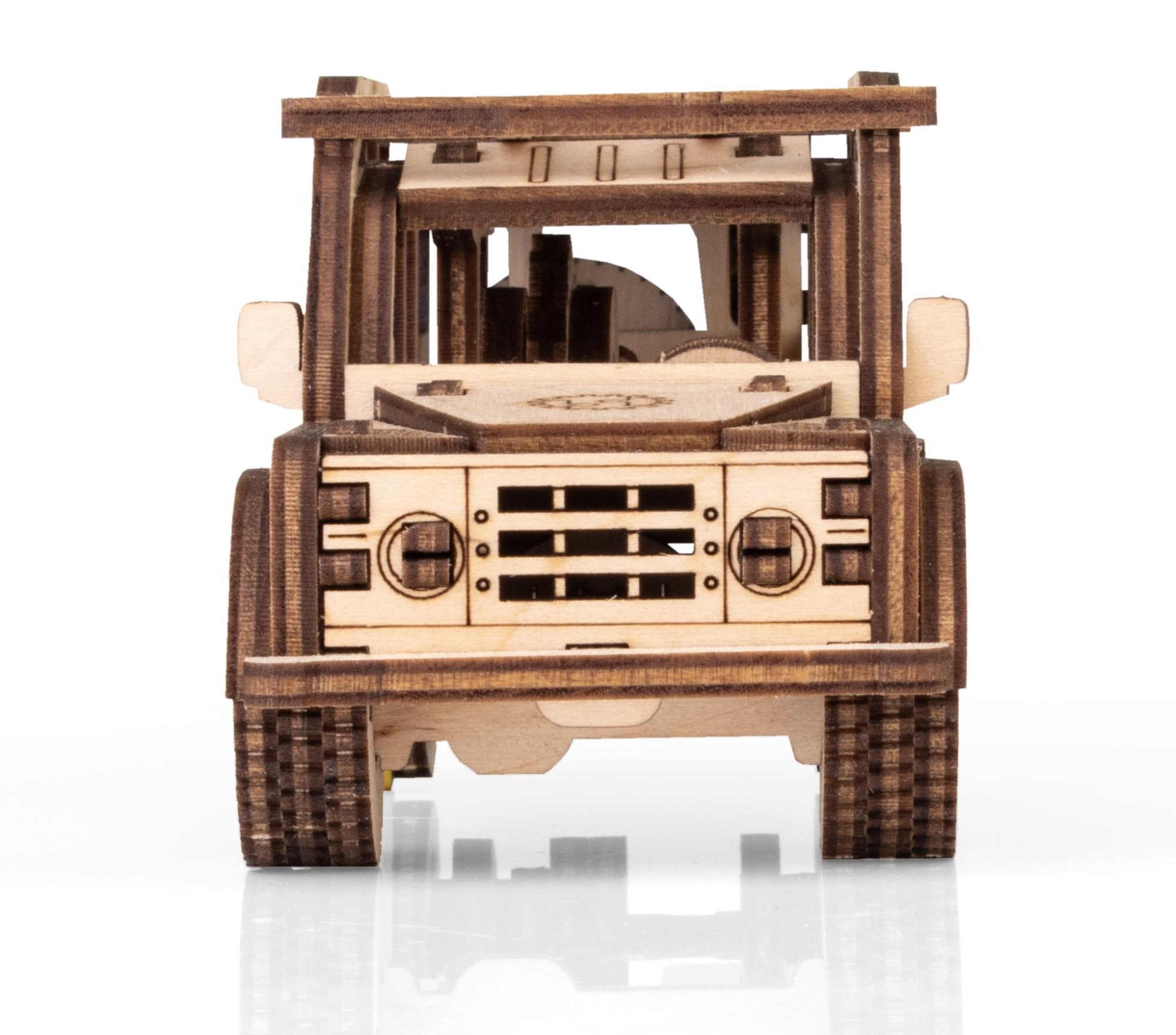 Купить Деревянный конструктор EWA Джип с заводным механизмом оптом