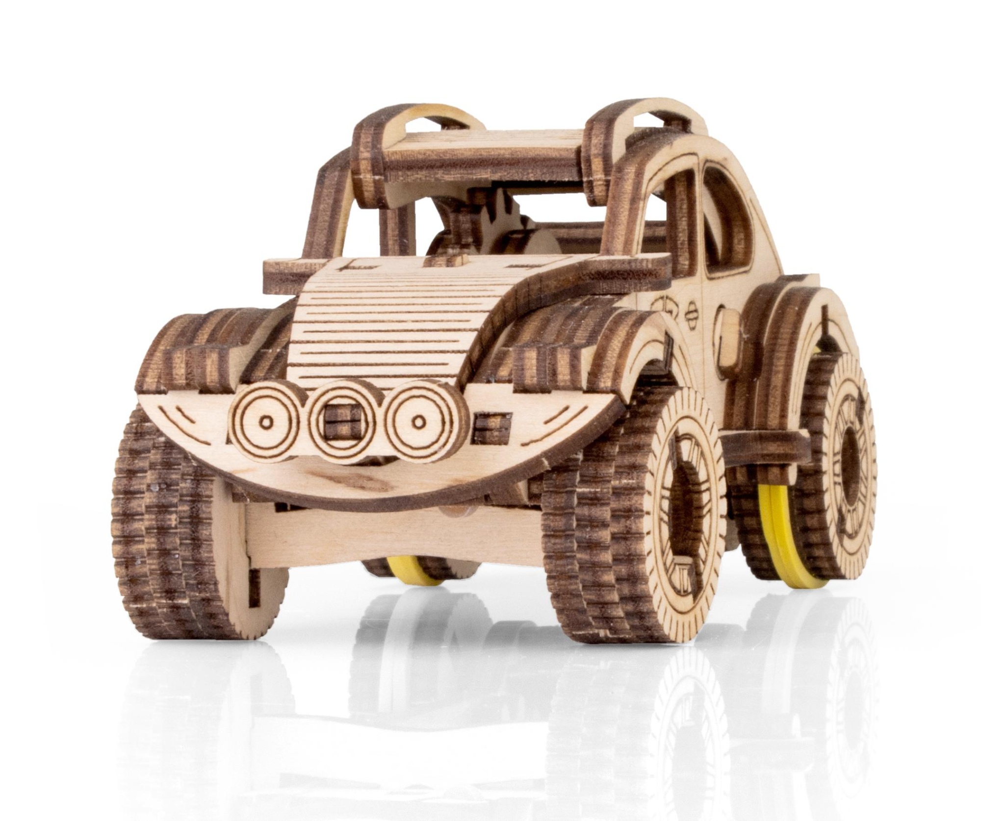 Купить Деревянный конструктор EWA Вездеход с заводным механизмом оптом