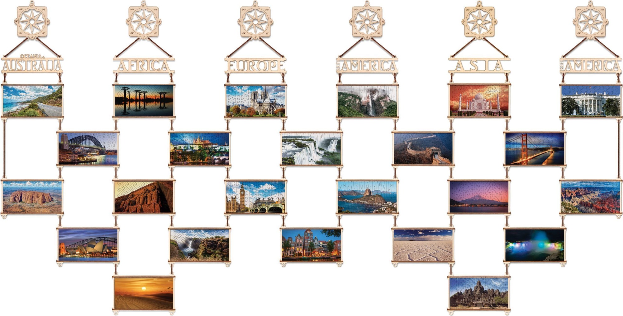 Купить Деревянный пазл, двусторонний EWA Карта мира. Южная Америка (70x18 см) оптом