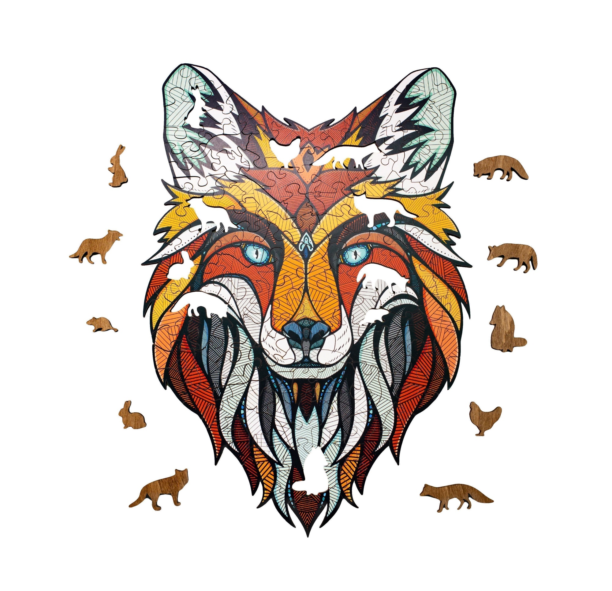 Купить Деревянный пазл EWA Хитрый Лис, S 28x20 см, головоломка оптом