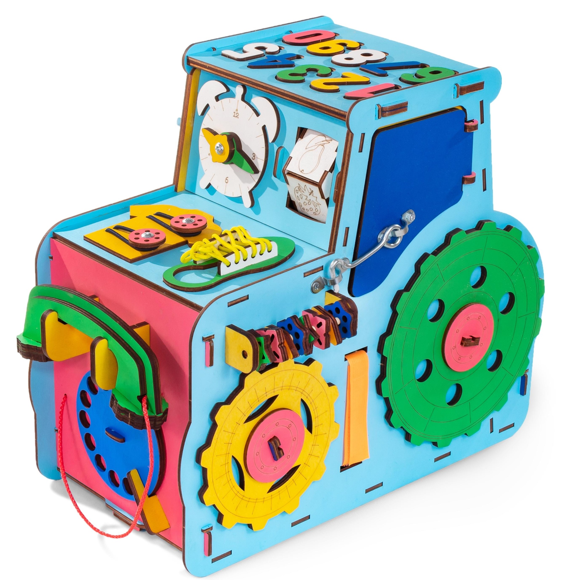 Купить Деревянный, бизидом развивающий EWA БИЗИБОРД ТРАКТОРОК оптом