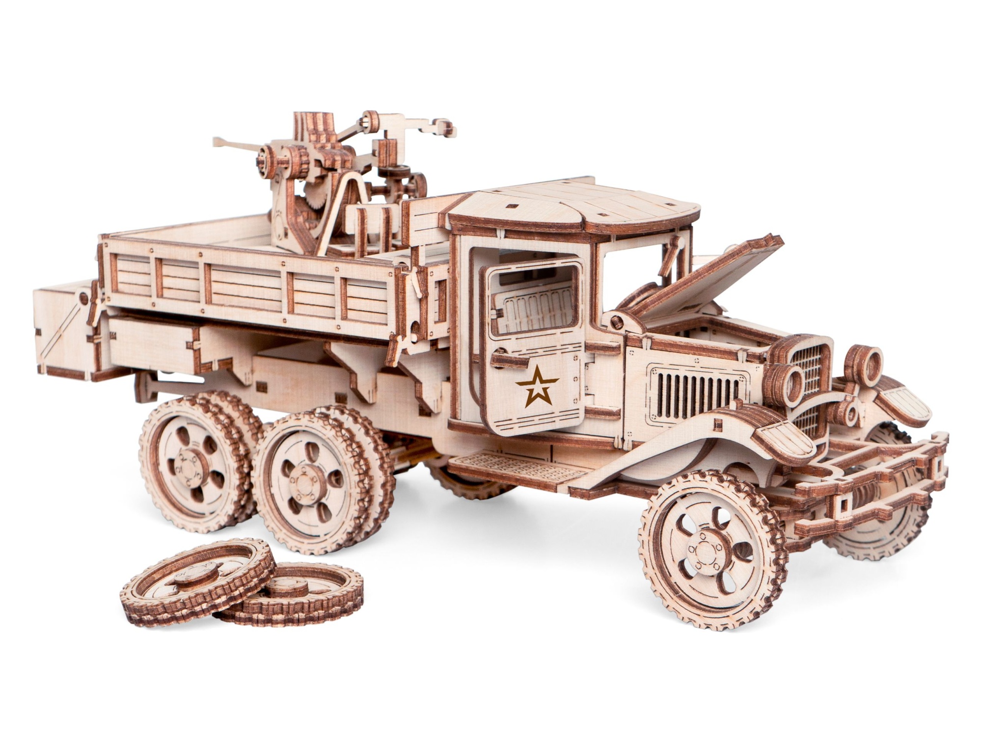 Купить Сборная модель из дерева Армия России Грузовик "Зенитная установка" оптом