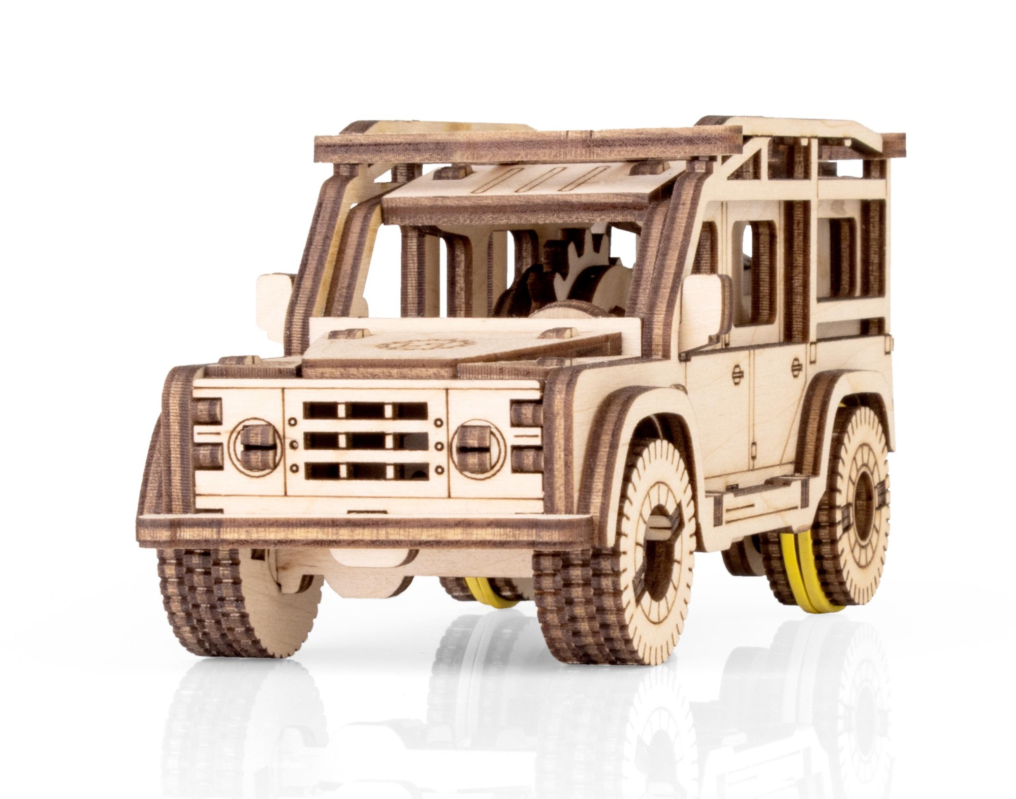 Купить Деревянный конструктор EWA Джип с заводным механизмом оптом