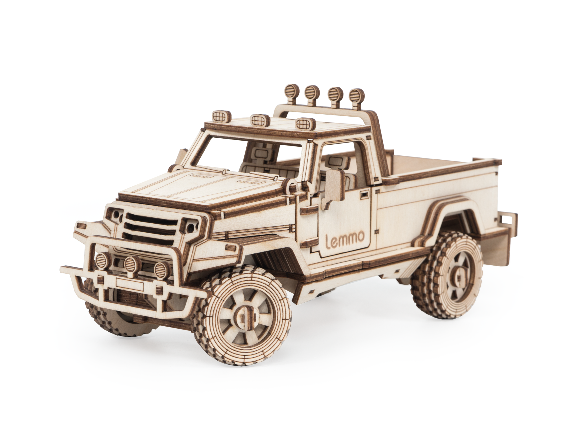 Сборная модель из дерева Lemmo Внедорожник "Кондор" с прицепом