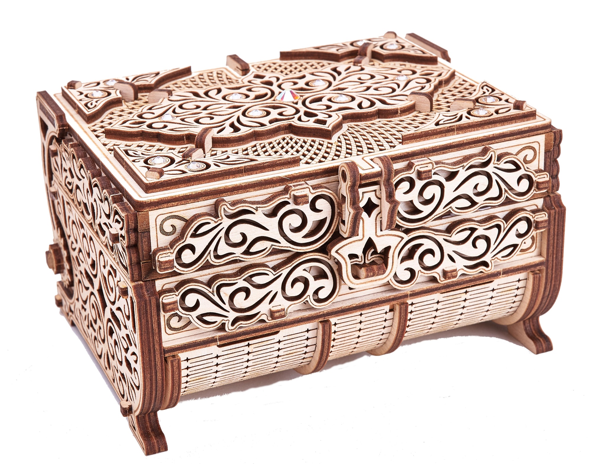 Купить Cборная модель Wood Trick Шкатулка, декорированная кристаллами Swarovski ® оптом