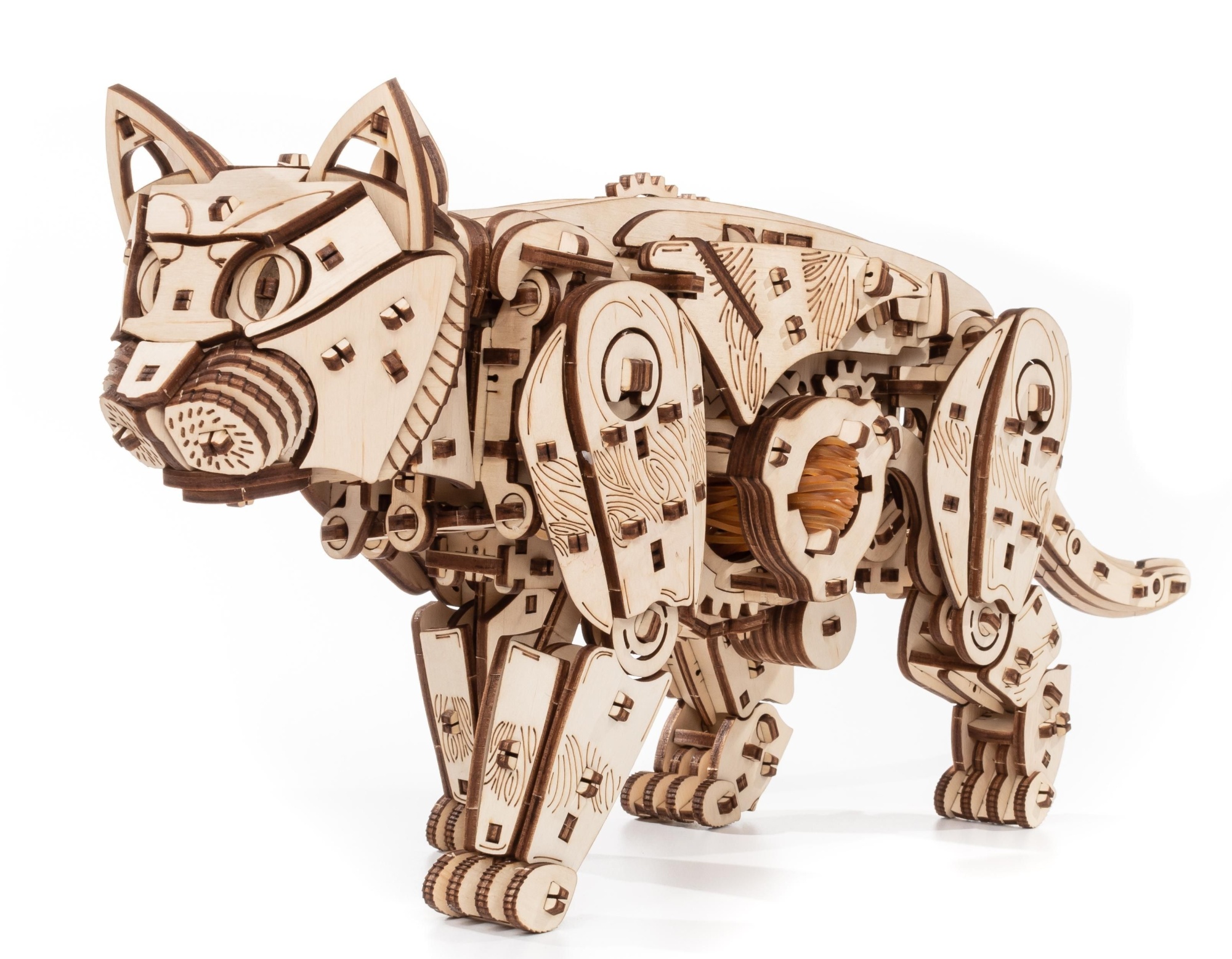 Купить Сборная модель деревянная, конструктор 3D EWA Механический Дикий Кот оптом