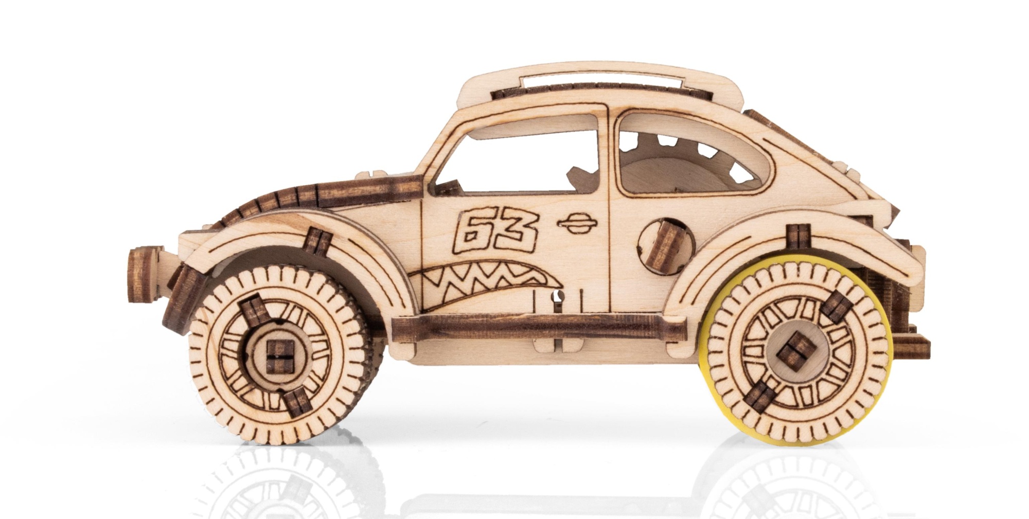 Купить Деревянный конструктор EWA Вездеход с заводным механизмом оптом