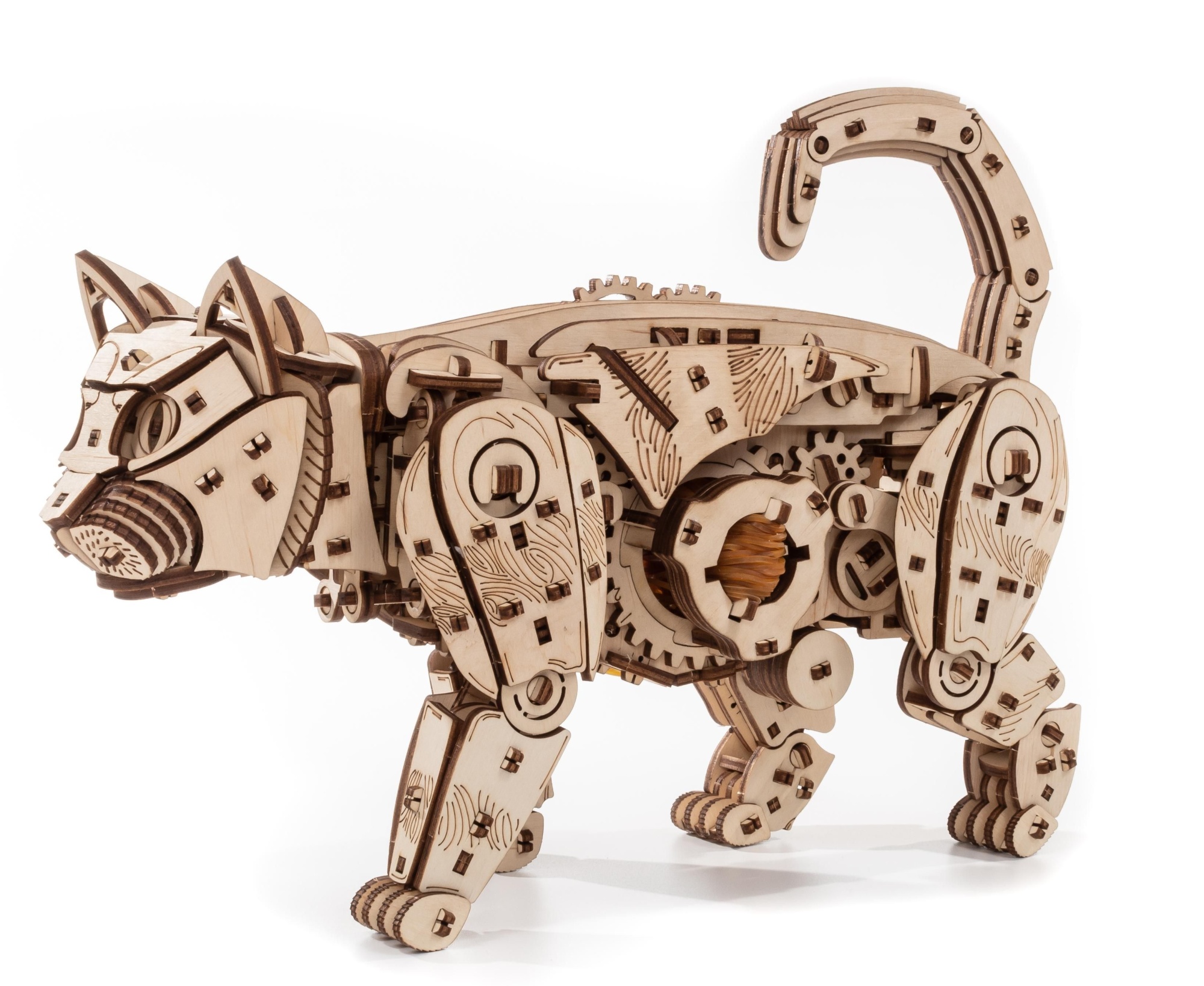 Купить Сборная модель деревянная, конструктор 3D EWA Механический Дикий Кот оптом
