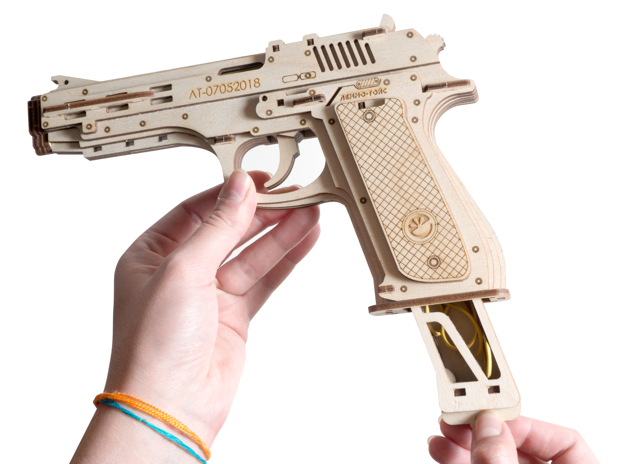 Купить Конструктор 3D деревянный Lemmo Пистолет-резинкострел с мишенями оптом