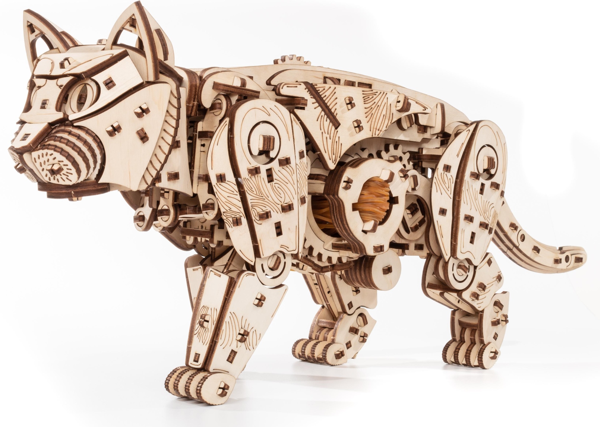 Сборная модель деревянная, конструктор 3D EWA Механический Дикий Кот
