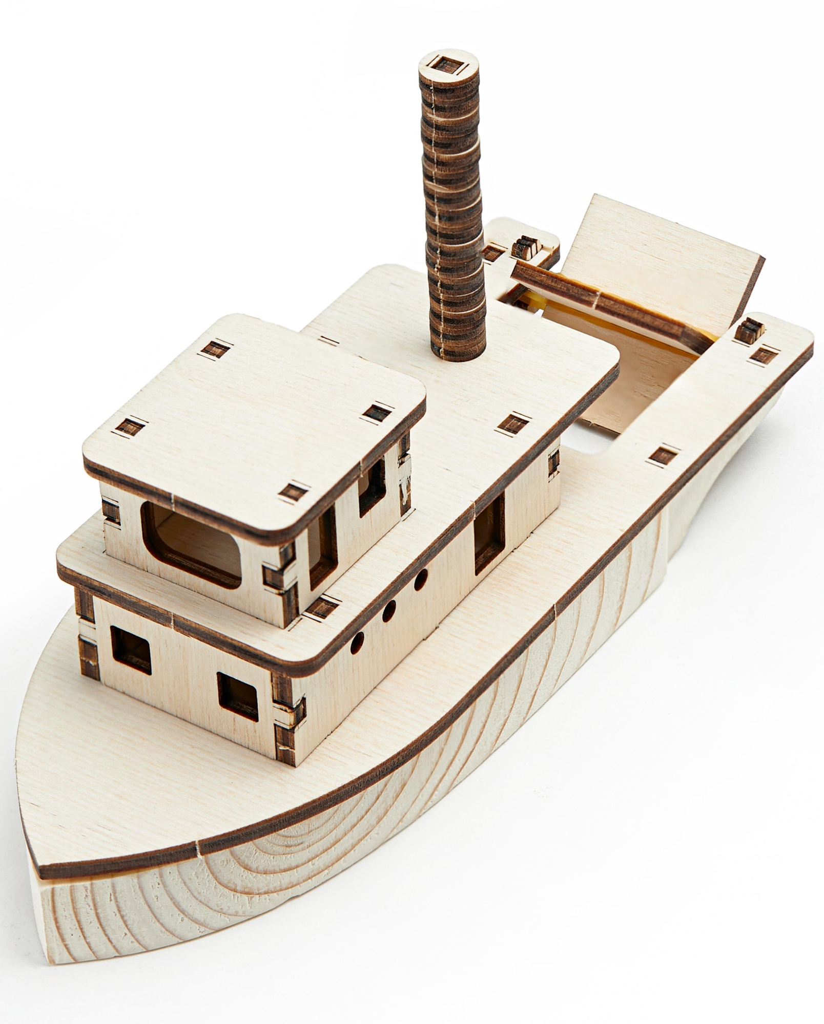 Купить Деревянный конструктор Happycon Пароход на резиномоторе оптом
