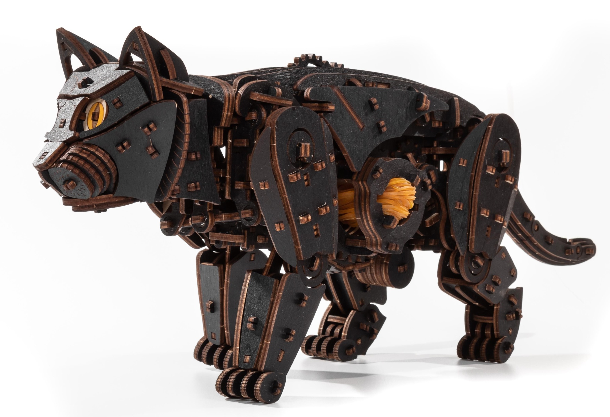 Купить Сборная модель деревянная 3D EWA Механический Черный Кот оптом