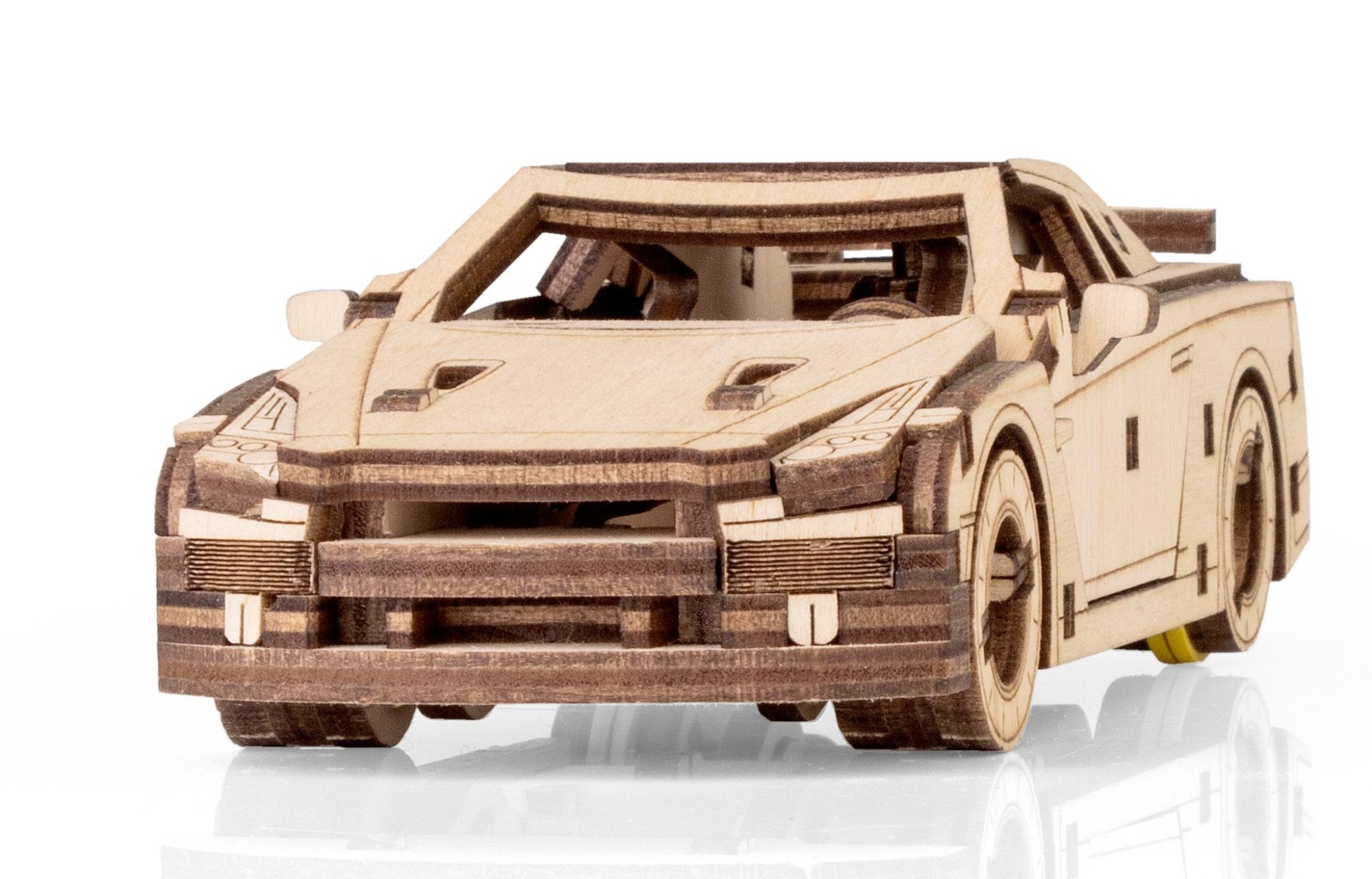 Купить Деревянный конструктор EWA Спорткар с заводным механизмом оптом