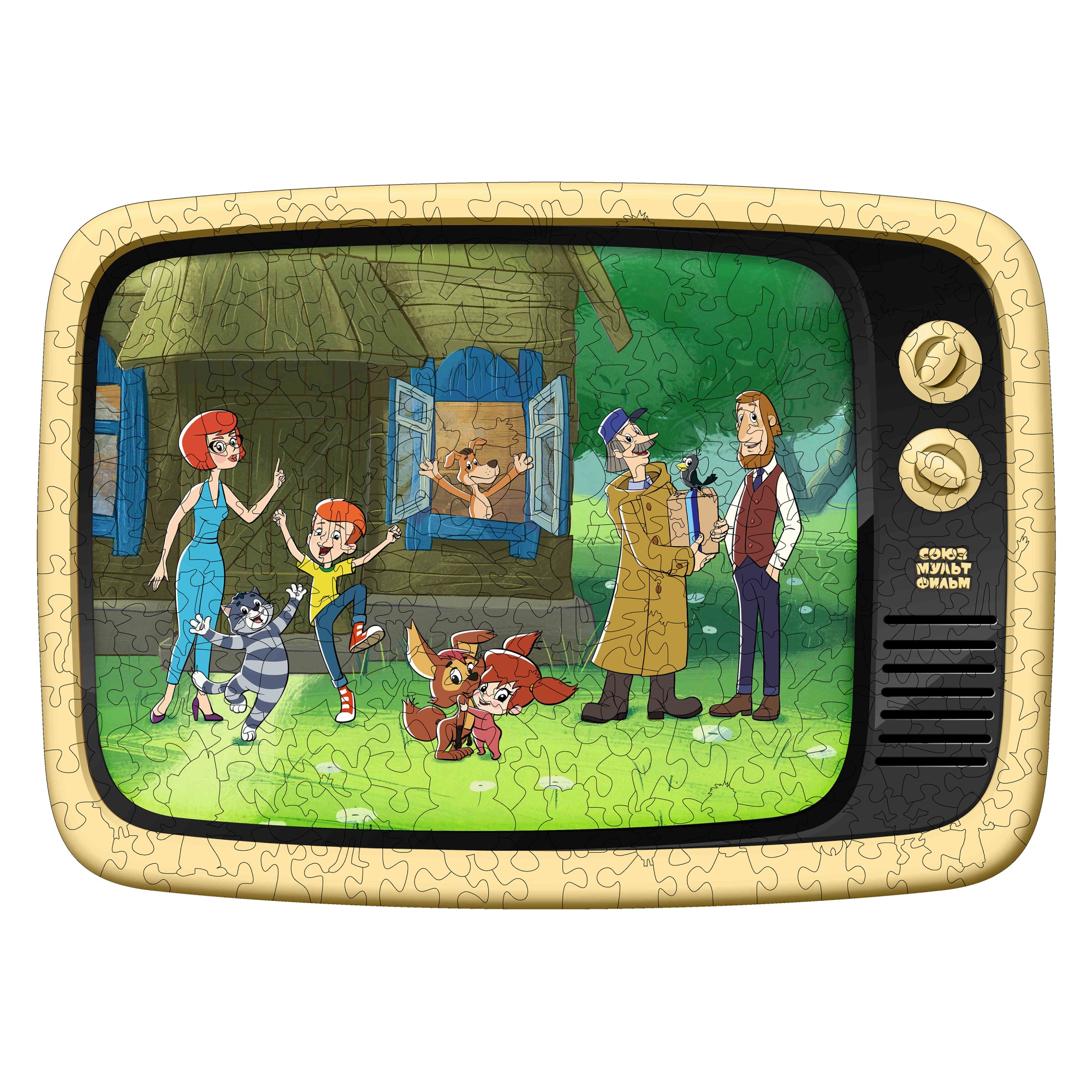 Деревянный 3D пазл EWA Простоквашино 40x29 см