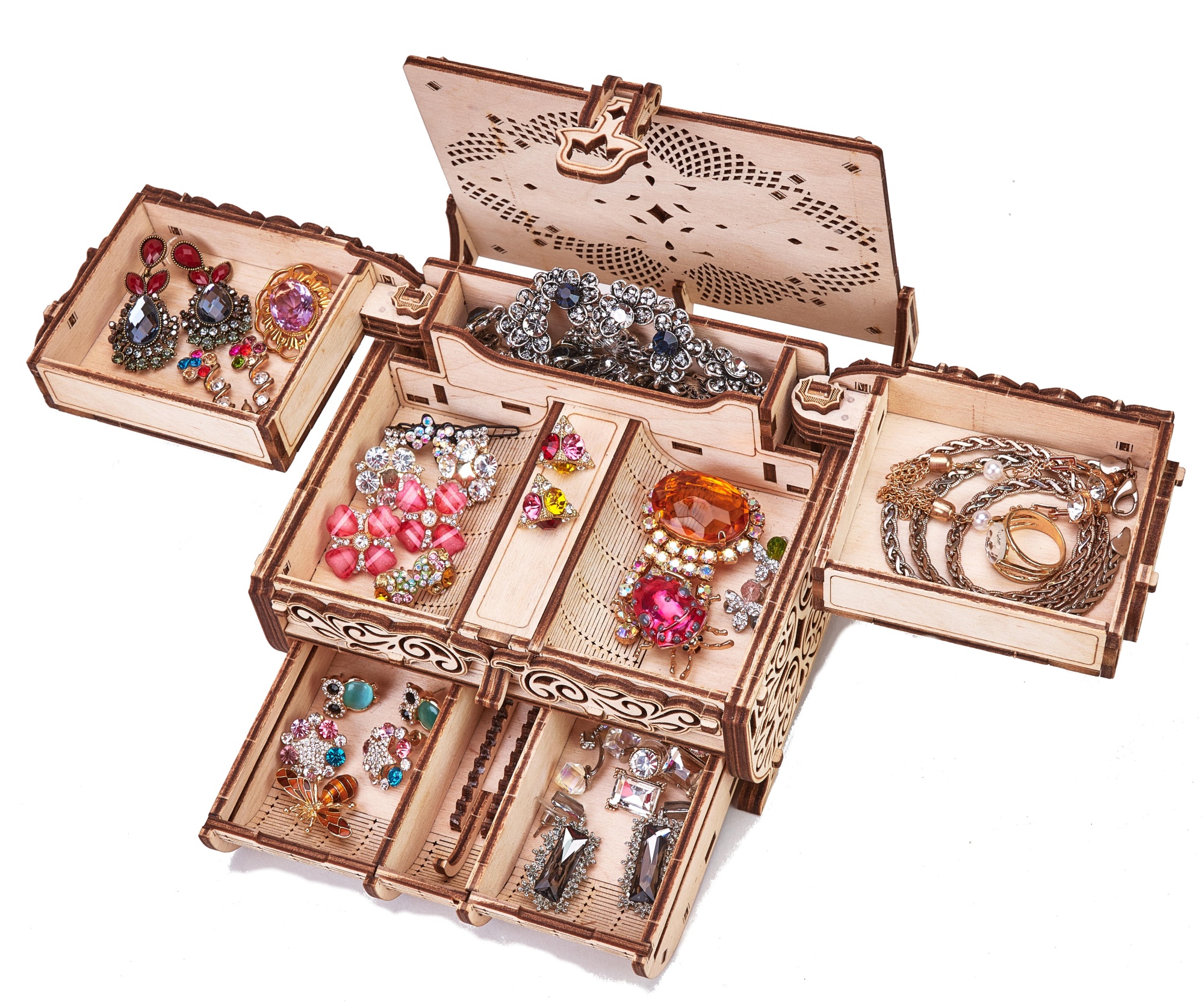 Купить Cборная модель Wood Trick Шкатулка, декорированная кристаллами Swarovski ® оптом