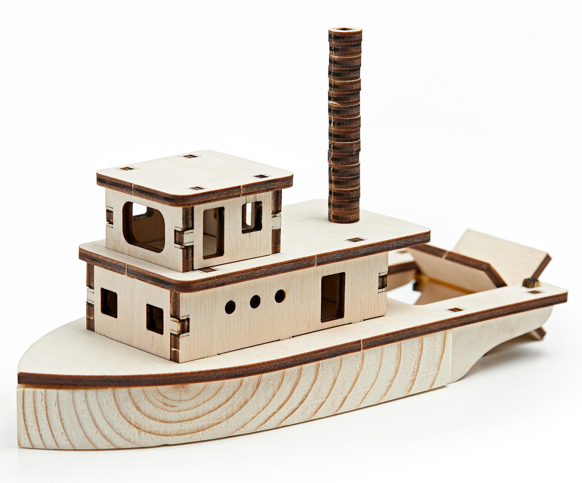 Купить Деревянный конструктор Happycon Пароход на резиномоторе оптом